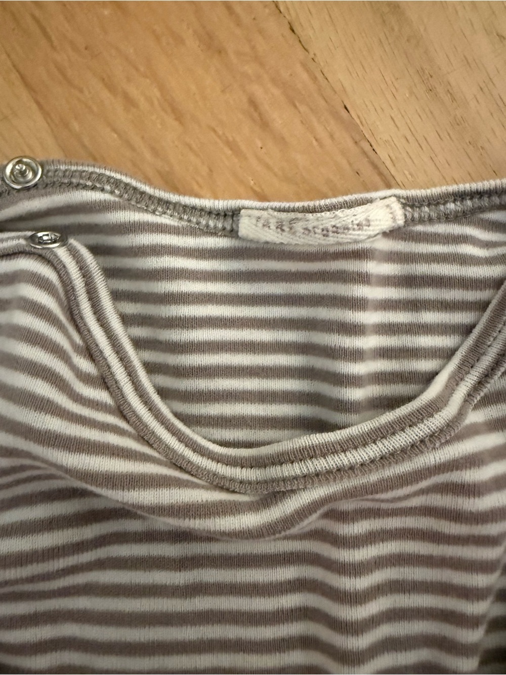 TANE Organic Kids Gray Stripe Bottoms with White Bodysuit set - Picture 6 of 7